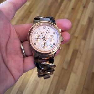 Michael Kors Runway Twist Gold Watch with Tortoise